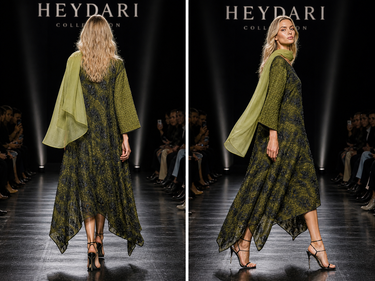 Tapestry Lightweight Dress with Detachable Chiffon Scarf